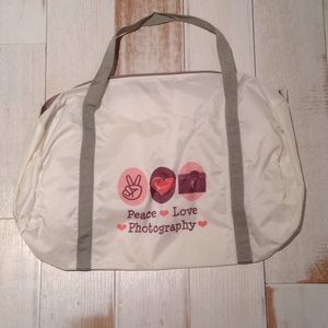 Peace Love Photography duffle bag